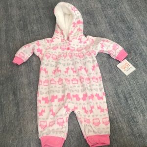 Just One You Polyester winter onesie with hoodie.